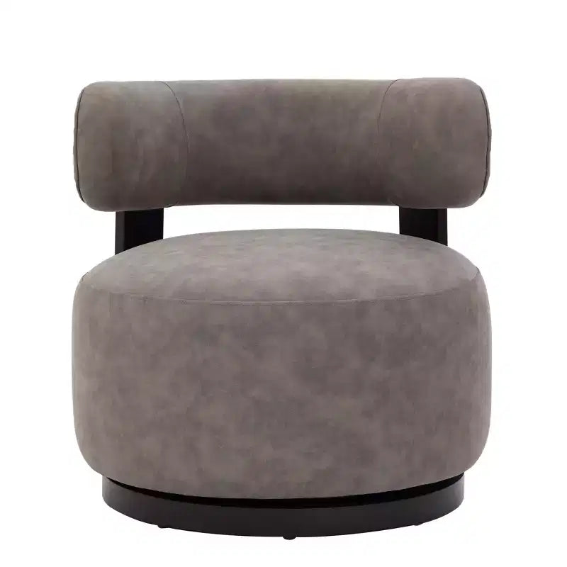 Fauteuil club pivotant Christopher Knight Home Emile en bois d'hévéa et similicuir