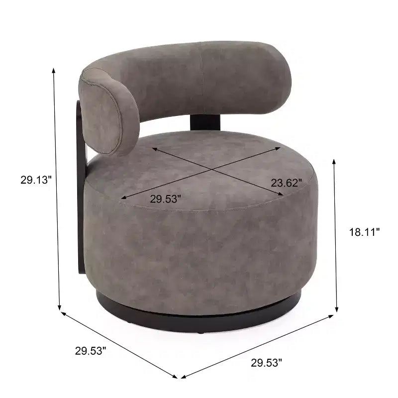 Fauteuil club pivotant Christopher Knight Home Emile en bois d'hévéa et similicuir