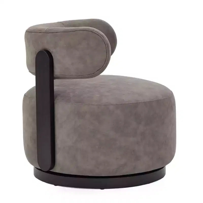 Fauteuil club pivotant Christopher Knight Home Emile en bois d'hévéa et similicuir