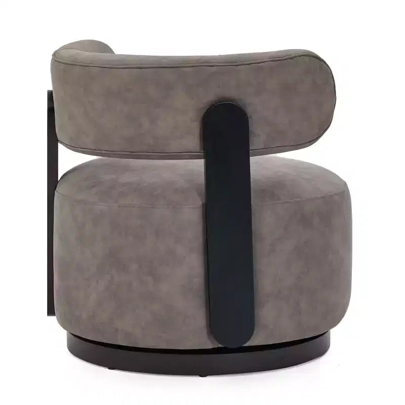 Fauteuil club pivotant Christopher Knight Home Emile en bois d'hévéa et similicuir