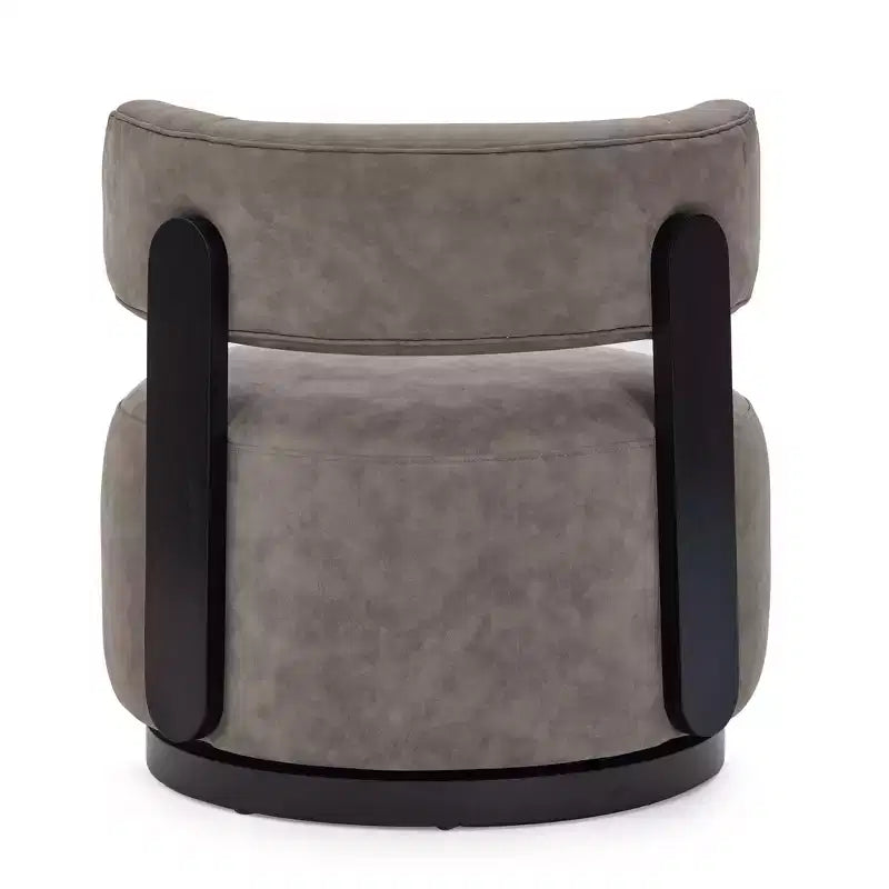 Fauteuil club pivotant Christopher Knight Home Emile en bois d'hévéa et similicuir