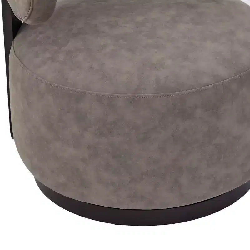 Fauteuil club pivotant Christopher Knight Home Emile en bois d'hévéa et similicuir