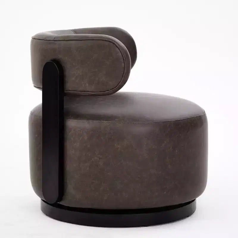 Fauteuil club pivotant Christopher Knight Home Emile en bois d'hévéa et similicuir
