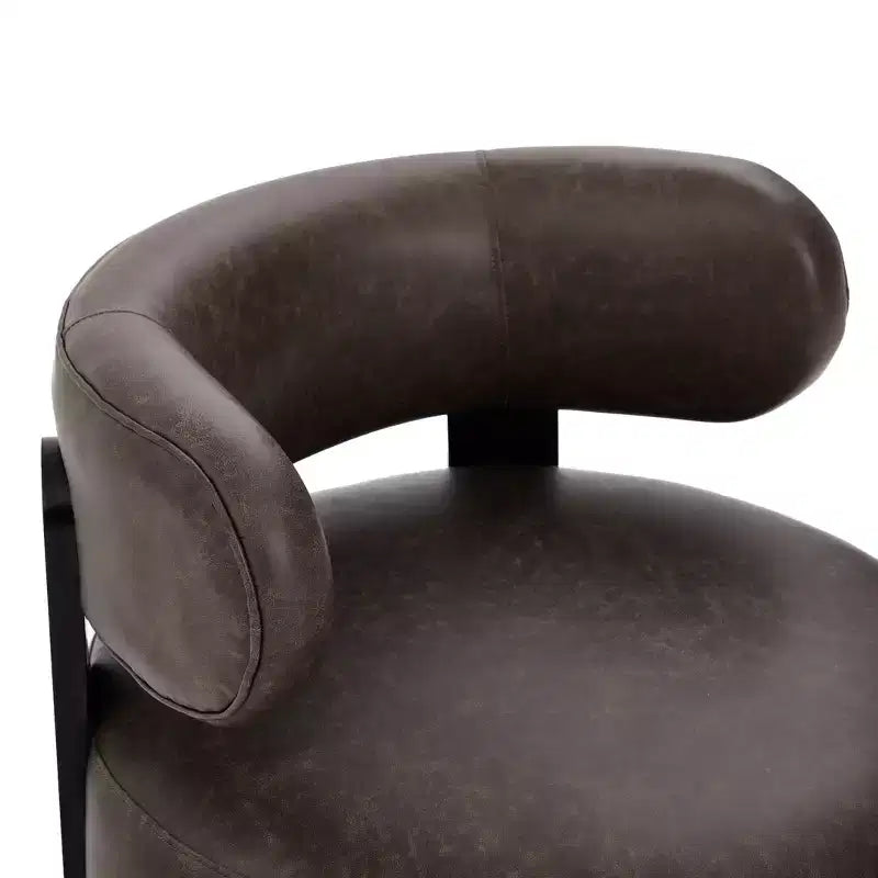 Fauteuil club pivotant Christopher Knight Home Emile en bois d'hévéa et similicuir