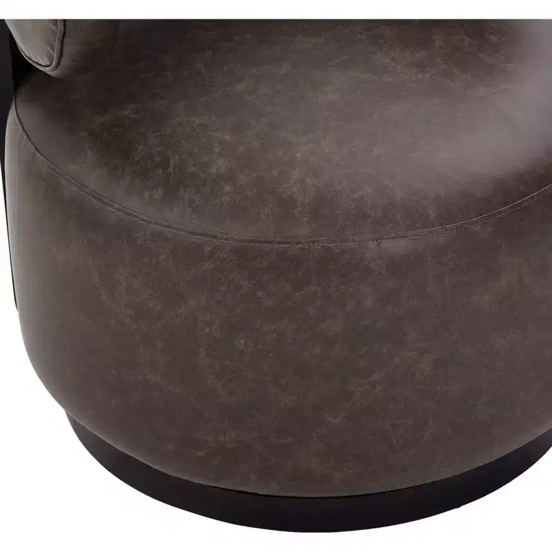 Fauteuil club pivotant Christopher Knight Home Emile en bois d'hévéa et similicuir