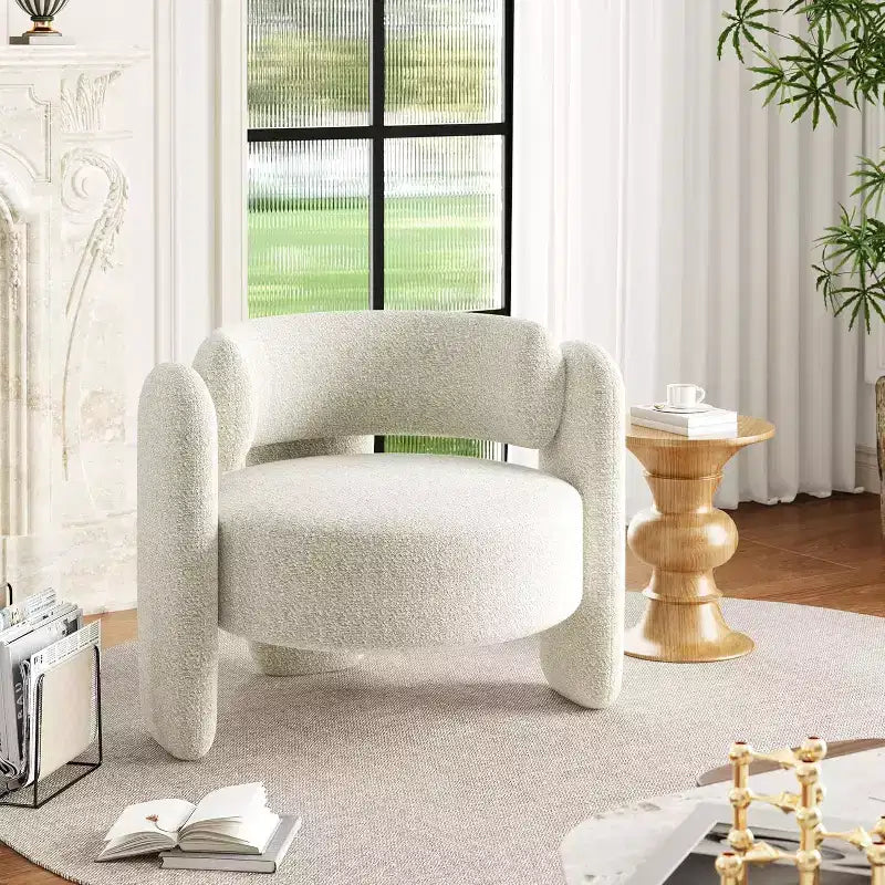 Accent Chair Set of 2, Modern Barrel Armchair with Plush Chenille Upholstery for Living Room, Bedroom & Office,Comfortable Round Design,Easy Assembly