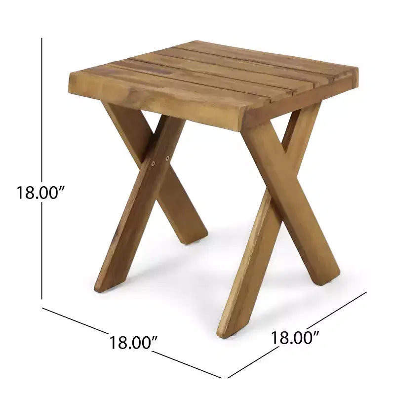Chaise pivotante moderne en bois d'acacia et corde pour patio Christopher Knight Home Stellan avec table d'appoint à lattes