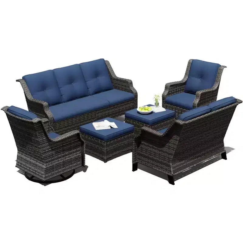 Ensemble modulaire d'extérieur 6 pièces UPTIOT avec tissu en oléfine et capacité de 159 kg