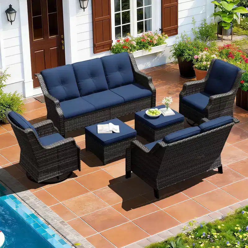 Ensemble modulaire d'extérieur 6 pièces UPTIOT avec tissu en oléfine et capacité de 159 kg