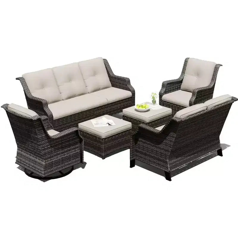 Ensemble modulaire d'extérieur 6 pièces UPTIOT avec tissu en oléfine et capacité de 159 kg