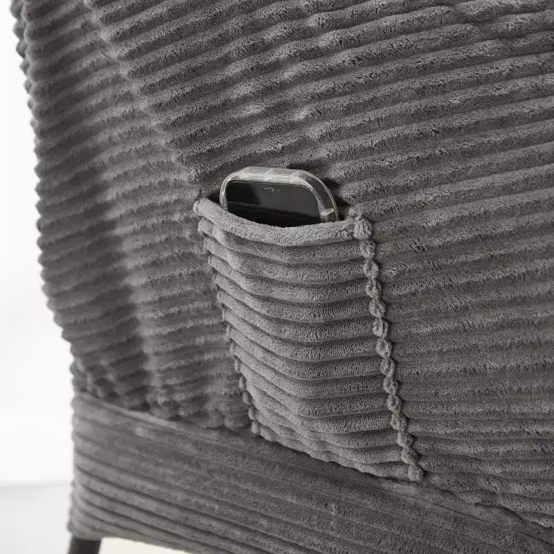 Chaise longue ergonomique paresseuse avec ottoman pour salon et petits espaces - Cadre en acier et canapé paresseux avec pochette latérale