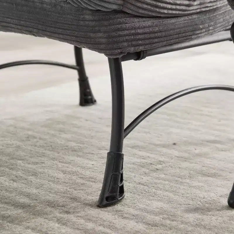 Chaise longue ergonomique paresseuse avec ottoman pour salon et petits espaces - Cadre en acier et canapé paresseux avec pochette latérale