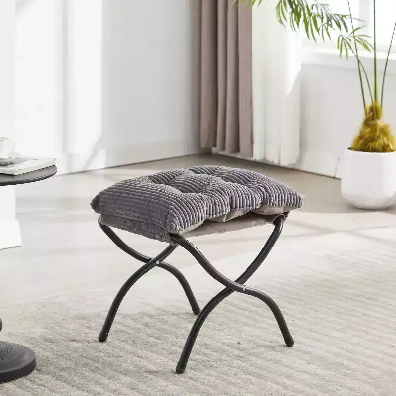 Chaise longue ergonomique paresseuse avec ottoman pour salon et petits espaces - Cadre en acier et canapé paresseux avec pochette latérale