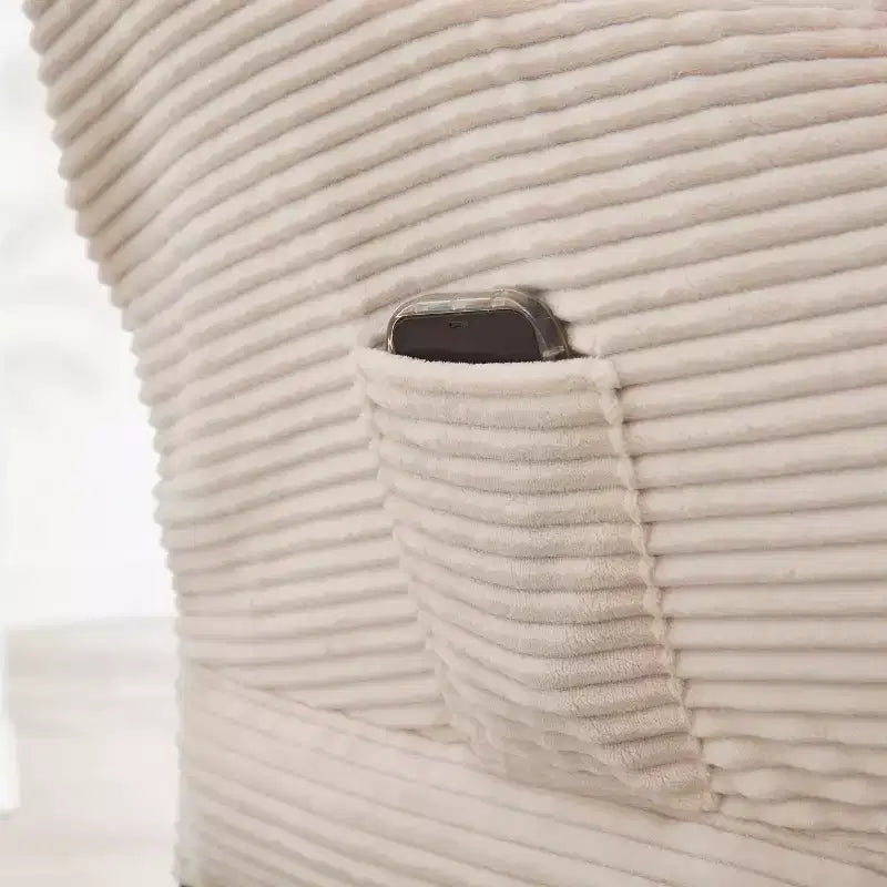 Chaise longue ergonomique paresseuse avec ottoman pour salon et petits espaces - Cadre en acier et canapé paresseux avec pochette latérale