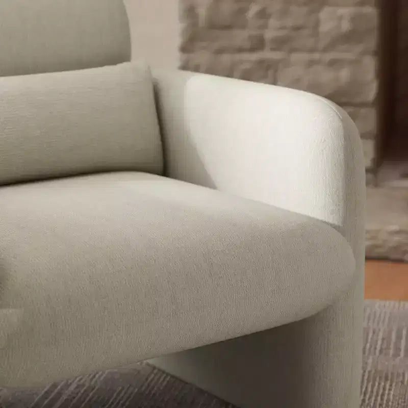 GDFStudio Diane Modern Chenille Upholstered Barrel Accent Chair with Pillow
