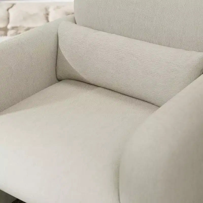 GDFStudio Diane Modern Chenille Upholstered Barrel Accent Chair with Pillow