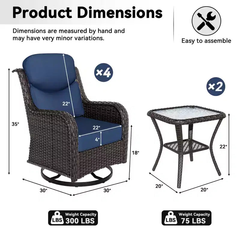 Ensemble fauteuil à bascule et table d'appoint UPTIOT pour la détente sur le patio