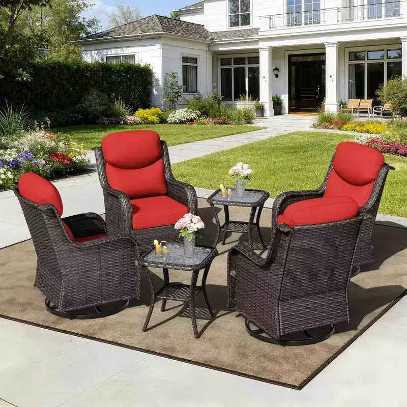 Ensemble fauteuil à bascule et table d'appoint UPTIOT pour la détente sur le patio