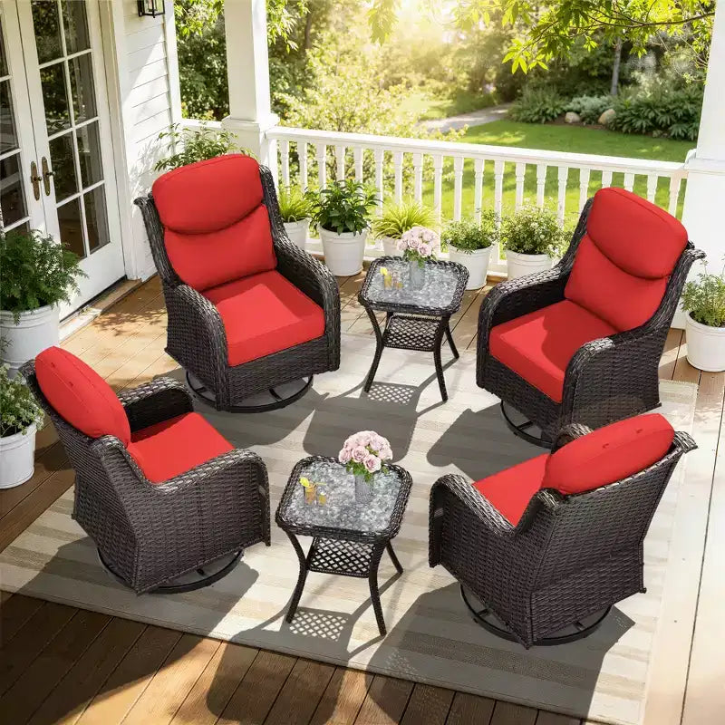 Ensemble fauteuil à bascule et table d'appoint UPTIOT pour la détente sur le patio