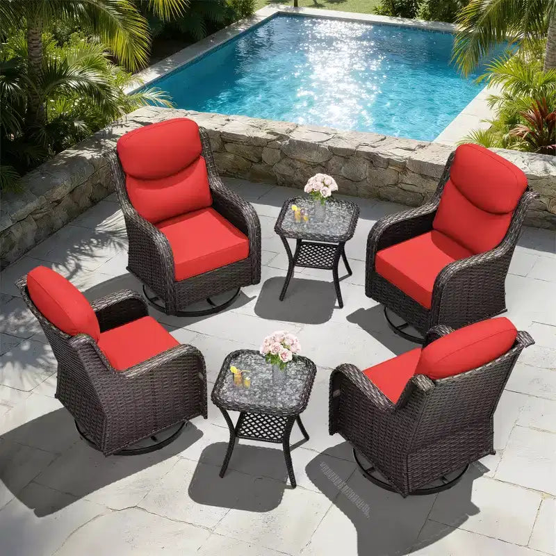 Ensemble fauteuil à bascule et table d'appoint UPTIOT pour la détente sur le patio