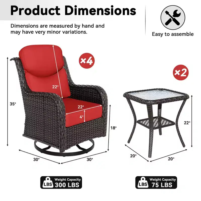 Ensemble fauteuil à bascule et table d'appoint UPTIOT pour la détente sur le patio
