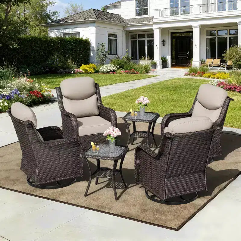 Ensemble fauteuil à bascule et table d'appoint UPTIOT pour la détente sur le patio