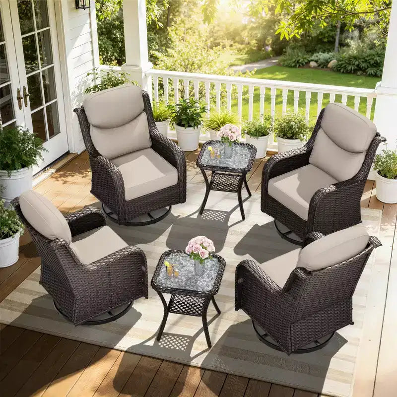Ensemble fauteuil à bascule et table d'appoint UPTIOT pour la détente sur le patio