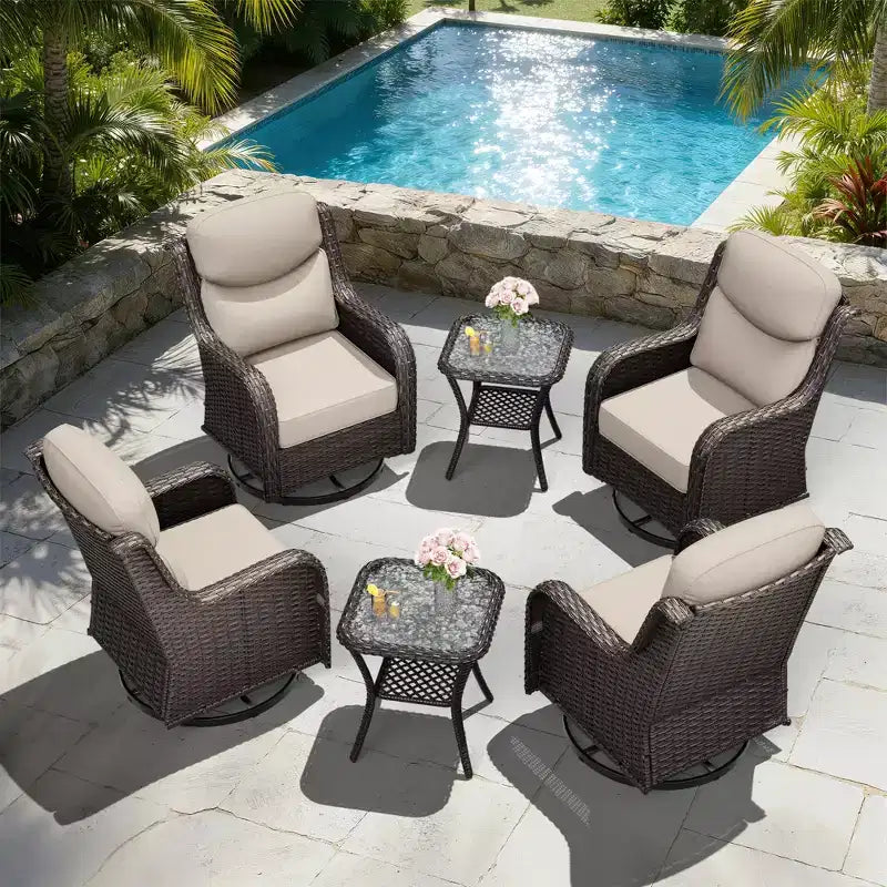 Ensemble fauteuil à bascule et table d'appoint UPTIOT pour la détente sur le patio