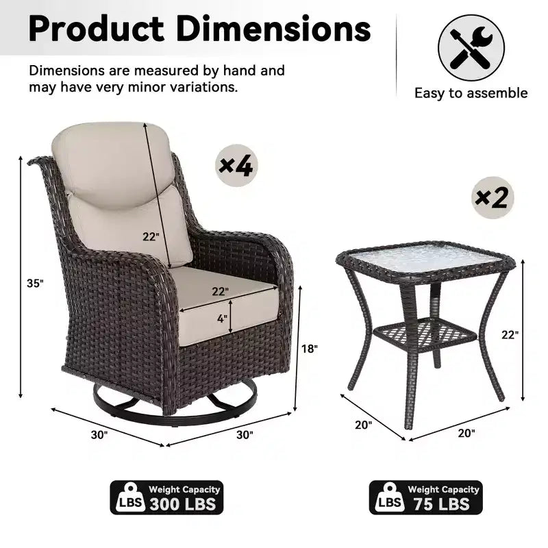 Ensemble fauteuil à bascule et table d'appoint UPTIOT pour la détente sur le patio