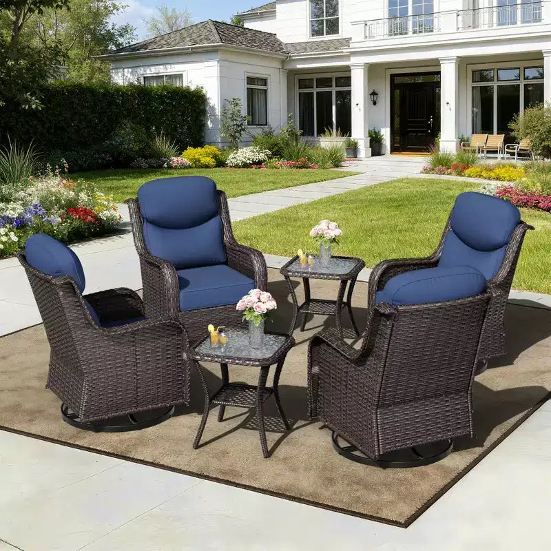 Ensemble fauteuil à bascule et table d'appoint UPTIOT pour la détente sur le patio