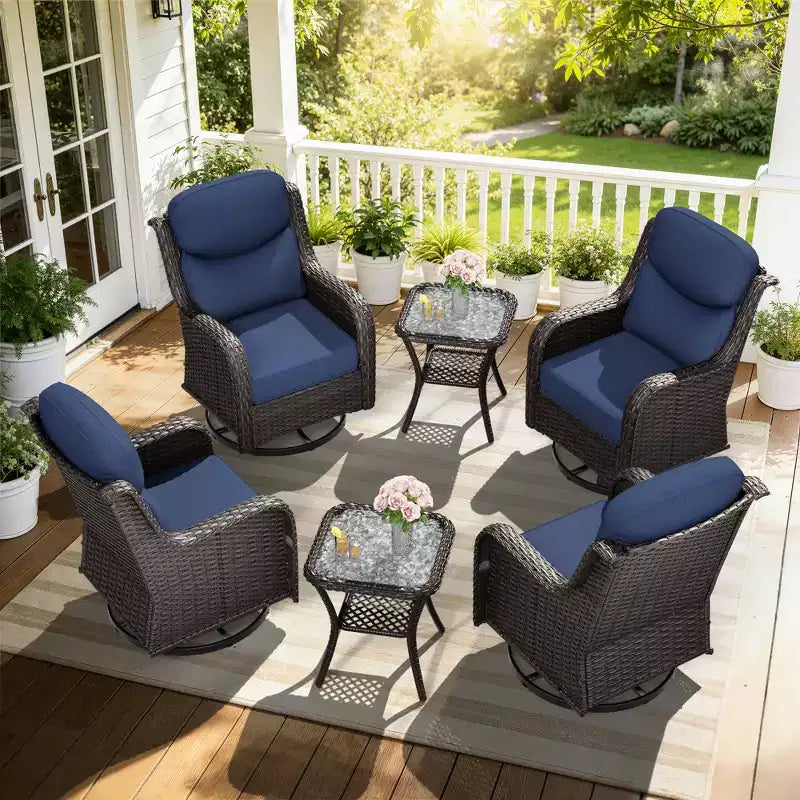 Ensemble fauteuil à bascule et table d'appoint UPTIOT pour la détente sur le patio