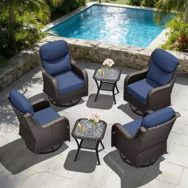 Ensemble fauteuil à bascule et table d'appoint UPTIOT pour la détente sur le patio