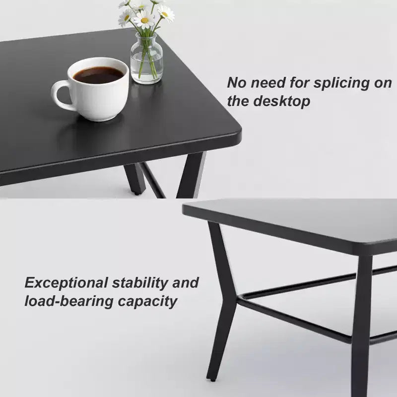 ALAULM Ensemble de mobilier de patio en aluminium 5 places avec canapé, salon de jardin avec 5 chaises pivotantes et table basse en métal