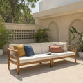 Outdoor Sectional Sofa Set Patio Chat Conversation Set Garden Furniture Set Lounge Set with Coffee Table & Water Resistant Cushion - ModernLuxe