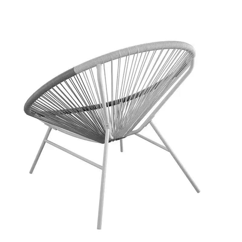 GDFStudio Bjorn Modern Steel and Resin Rope Lounge Chairs with Extra Large Cradling Design (Set of 2)