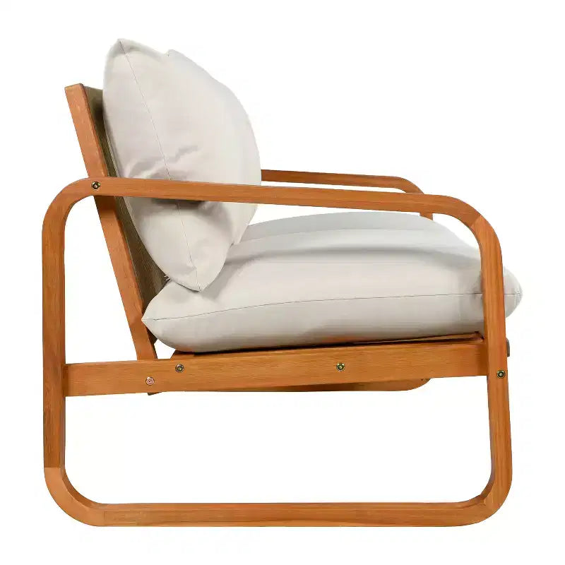 Christopher Knight Home Thao Ensemble de 4 pièces de salon de jardin moderne en bois d'acacia avec coussins et table à lattes