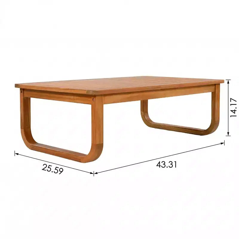 Christopher Knight Home Thao Ensemble de 4 pièces de salon de jardin moderne en bois d'acacia avec coussins et table à lattes