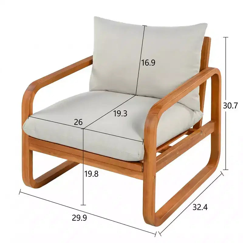 Christopher Knight Home Thao Ensemble de 4 pièces de salon de jardin moderne en bois d'acacia avec coussins et table à lattes