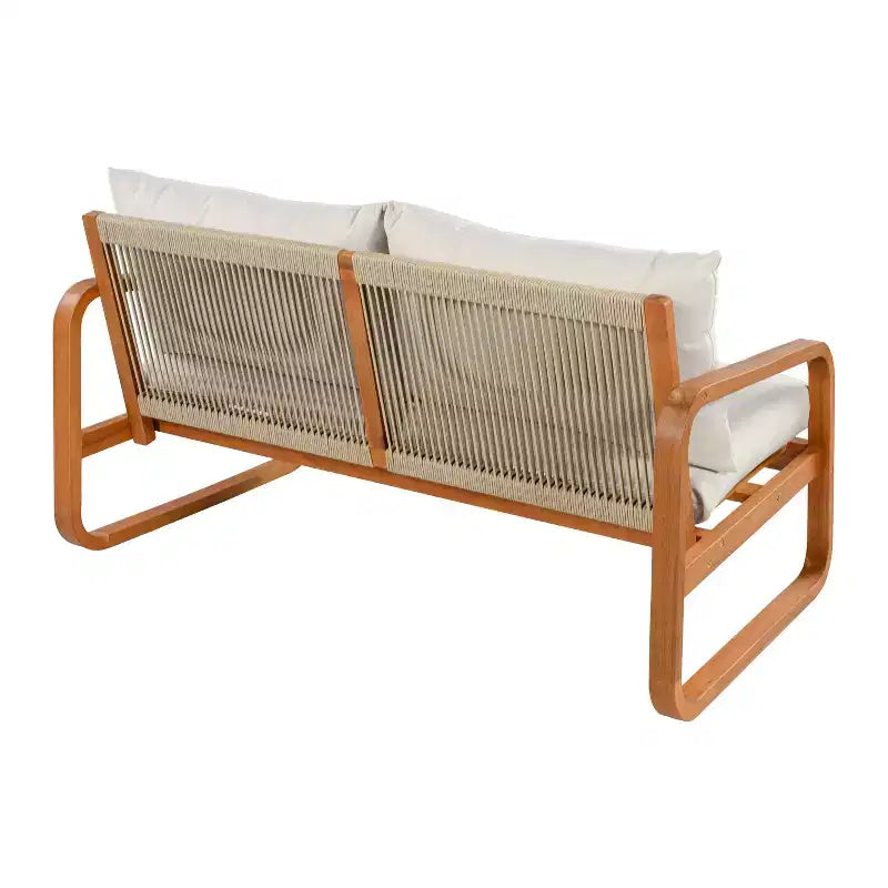 Christopher Knight Home Thao Ensemble de 4 pièces de salon de jardin moderne en bois d'acacia avec coussins et table à lattes