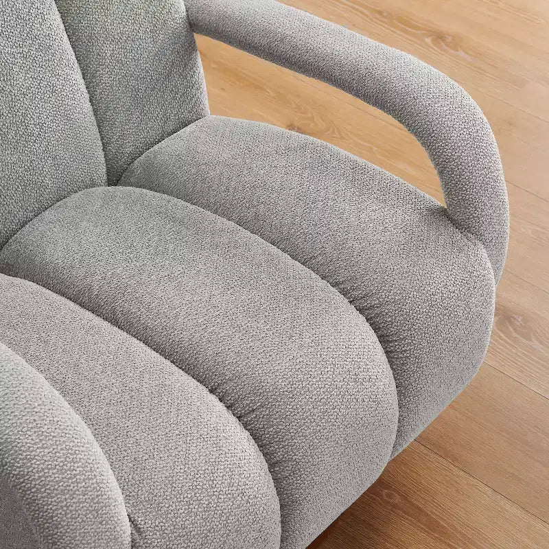 Art Leon Swivel Accent Chair, Modern Fabric Upholstered Arm Chair, Single Sofa Chair with Solid Wood Base