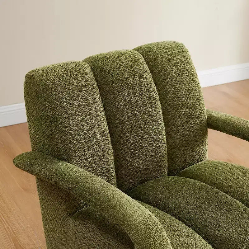 Art Leon Swivel Accent Chair, Modern Fabric Upholstered Arm Chair, Single Sofa Chair with Solid Wood Base