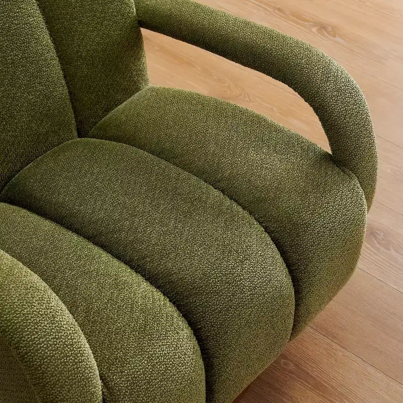 Art Leon Swivel Accent Chair, Modern Fabric Upholstered Arm Chair, Single Sofa Chair with Solid Wood Base