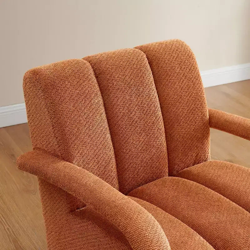 Art Leon Swivel Accent Chair, Modern Fabric Upholstered Arm Chair, Single Sofa Chair with Solid Wood Base