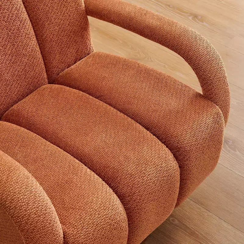 Art Leon Swivel Accent Chair, Modern Fabric Upholstered Arm Chair, Single Sofa Chair with Solid Wood Base