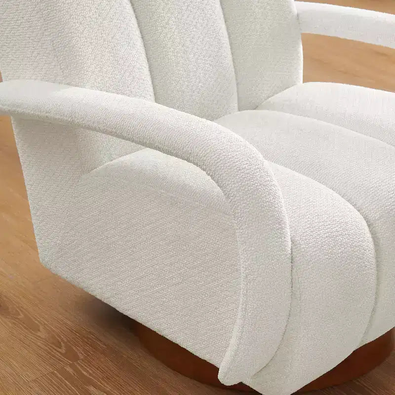 Art Leon Swivel Accent Chair, Modern Fabric Upholstered Arm Chair, Single Sofa Chair with Solid Wood Base