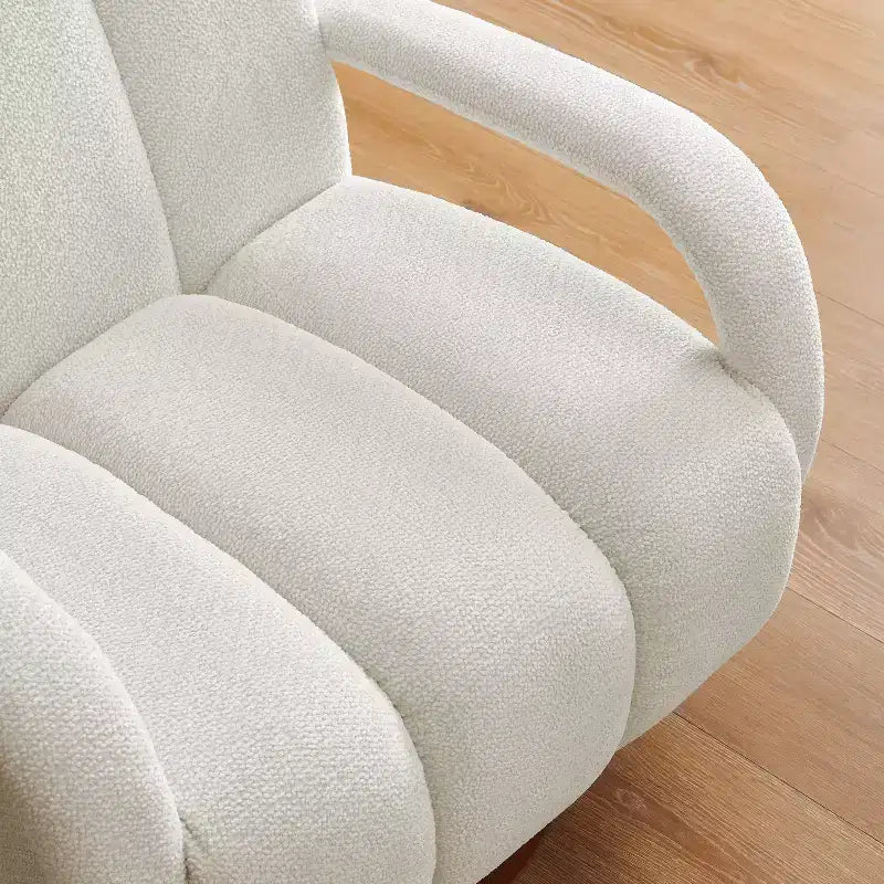 Art Leon Swivel Accent Chair, Modern Fabric Upholstered Arm Chair, Single Sofa Chair with Solid Wood Base