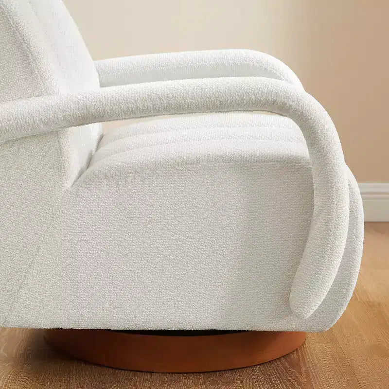 Art Leon Swivel Accent Chair, Modern Fabric Upholstered Arm Chair, Single Sofa Chair with Solid Wood Base