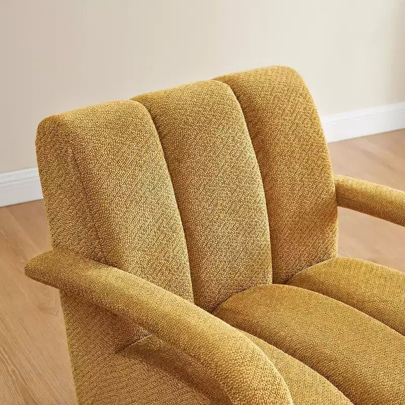Art Leon Swivel Accent Chair, Modern Fabric Upholstered Arm Chair, Single Sofa Chair with Solid Wood Base