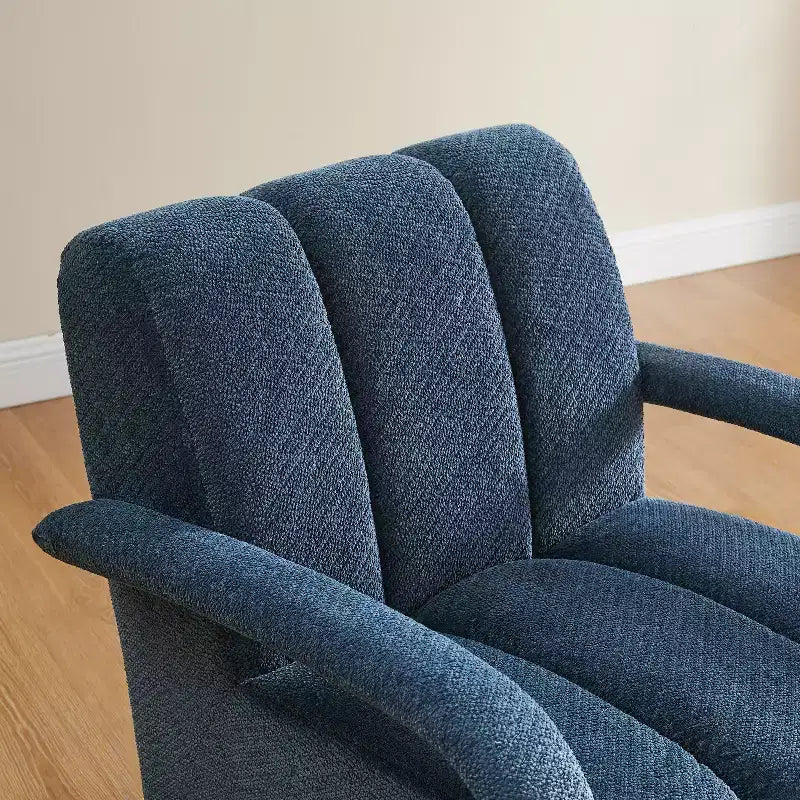 Art Leon Swivel Accent Chair, Modern Fabric Upholstered Arm Chair, Single Sofa Chair with Solid Wood Base
