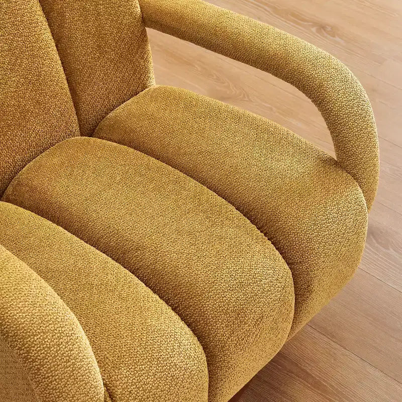 Art Leon Swivel Accent Chair, Modern Fabric Upholstered Arm Chair, Single Sofa Chair with Solid Wood Base